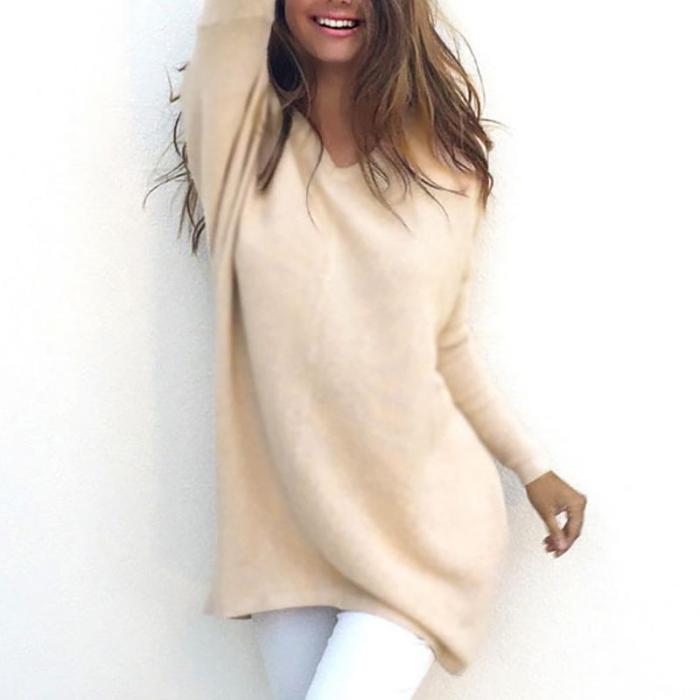 Maternity Solid Colour Long Sleeve Loose Sweater