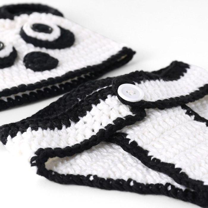 Newborn Cartoon Panda Hats Baby Knit Crochet Baby Photography Props