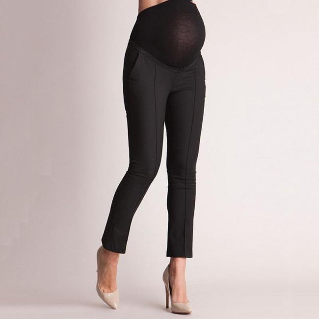 Maternity solid colour long straight fitted pants