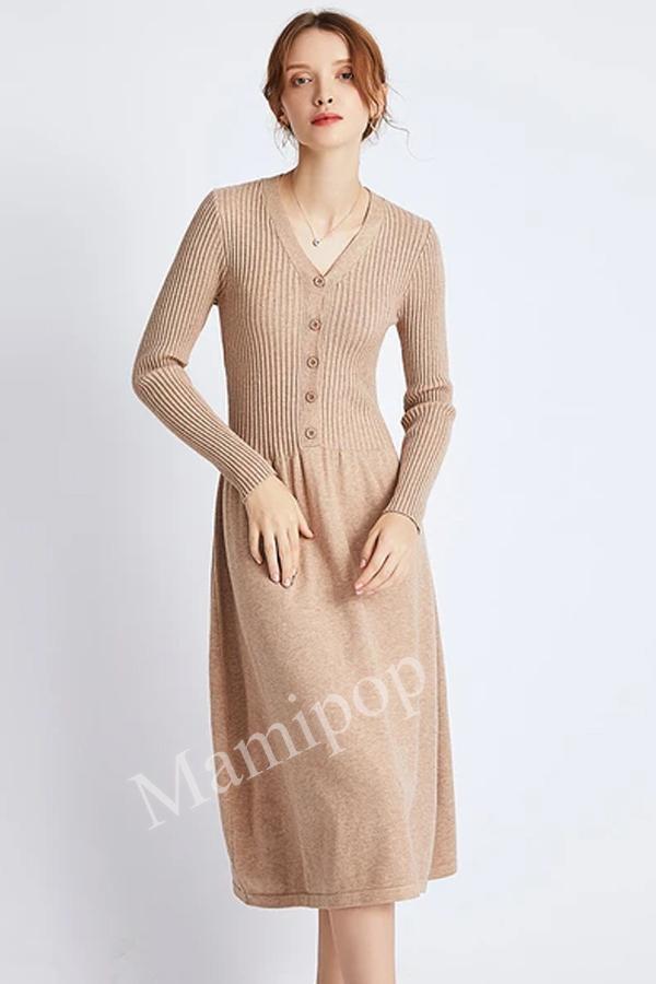Mid-long Knitted Dress Autumn and Winter New Sweater