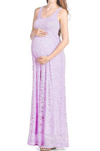Maternity Lace Sleeveless Maxi Dress