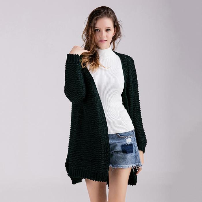 Maternity Coat Solid Color Knit Sweater Winter Cardigans