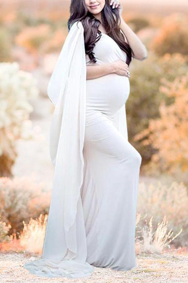 Maternity Solid Color Dress Photo Props
