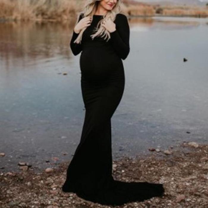 Maternity Casual Long Sleeve Dress