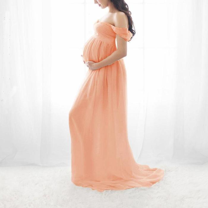 Maternity Sexy Solid Color Collar Front Open Mopping Dress