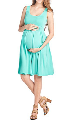 Sleeveless Round Neck Maternity Maxi Dress