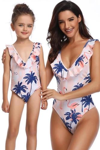 Matching Family Bathing Suits Mother Girl Beachwear