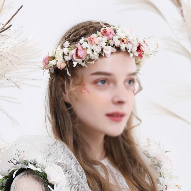 Women's Hand-Woven Weave Artificial Wreath Headdress