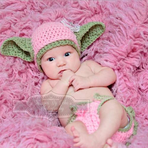 Newborn Girls Baby Yoda Costume Infant Crochet Yoda Photography