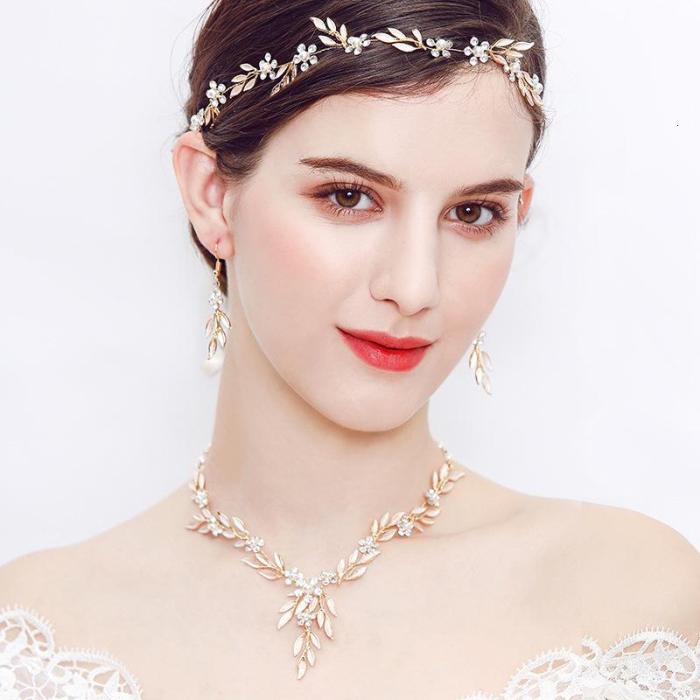 Fashion Gold Color Alloy Leaf Headbands Wedding Photography Hair Accessories