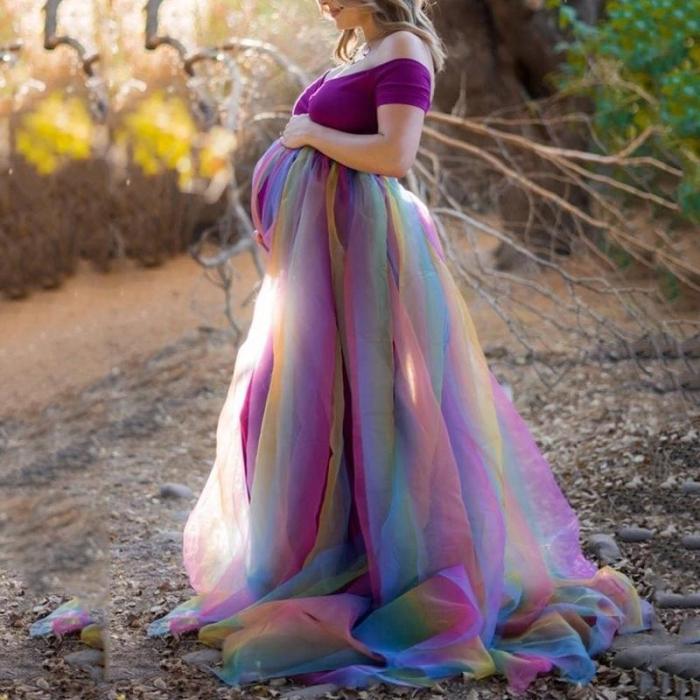 Maternity Casual Off-Shoulder Tassel Dress