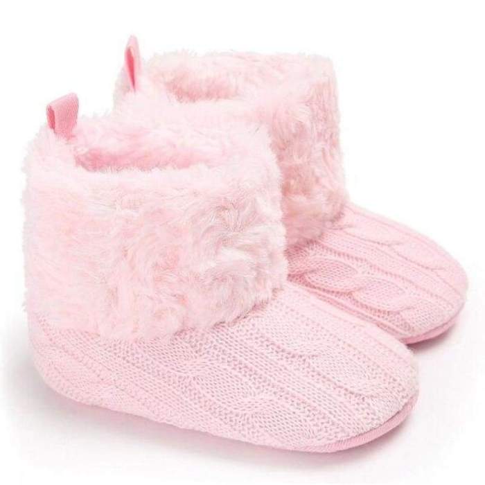Cute Newborn Baby Infant Cotton Knitted Fur Soft Snow Booties Prewalker