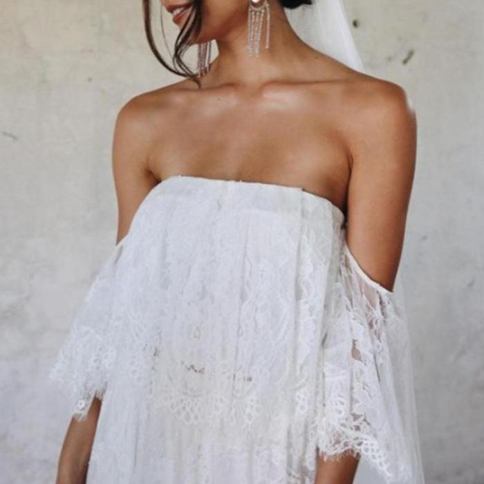 Maternity Off The Shoulder Lace Photoshoot Gowns