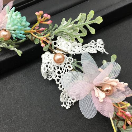 Flower crepe lace garland headband headdress