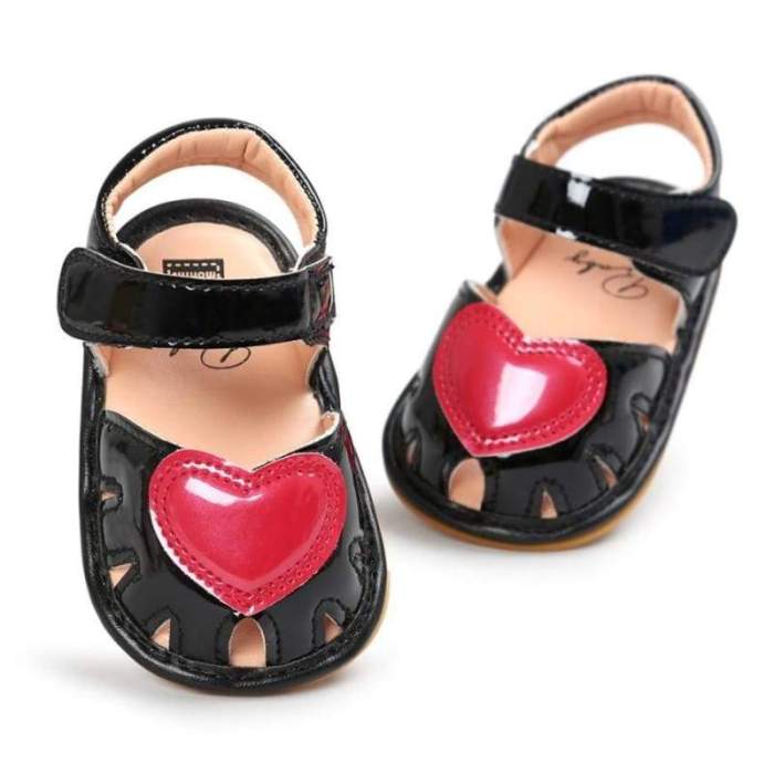 Summer Heart Princess Cute Faux Leather Baby Sandals