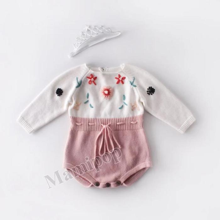 New Baby Hand-embroidered sweater knitted woollen cloth