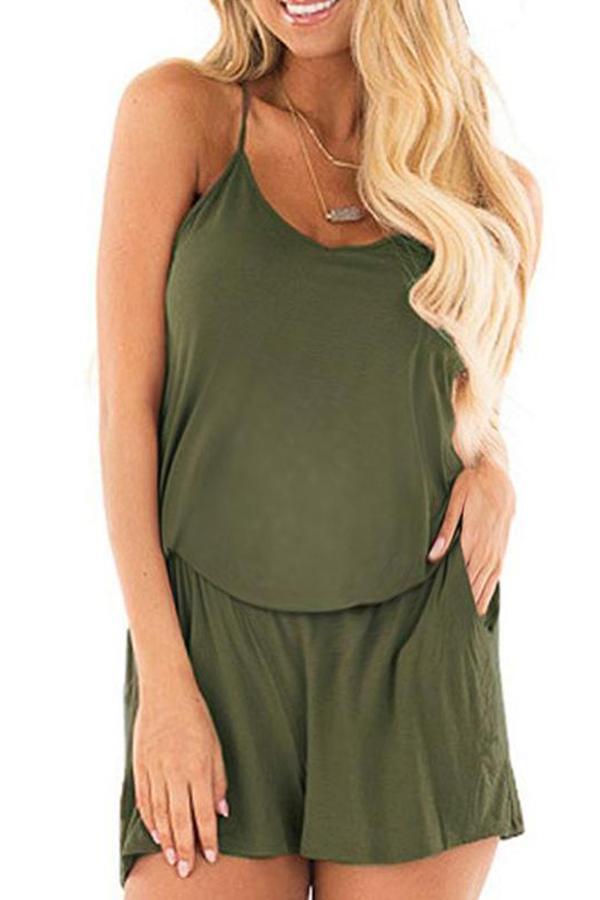 Maternity Casual Sling Backless Pure Color Jumpsuits