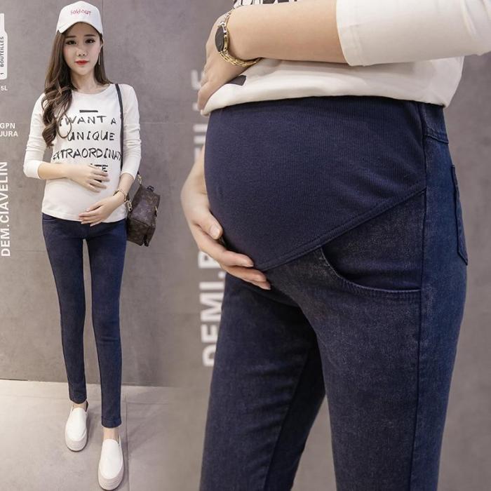 Women's Maternity Skinny Jeans Fall Belly Adjustable Denim Pants