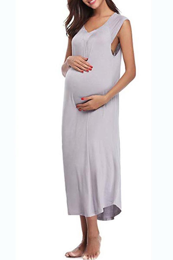 Maternity Round Neck Skirt Dress