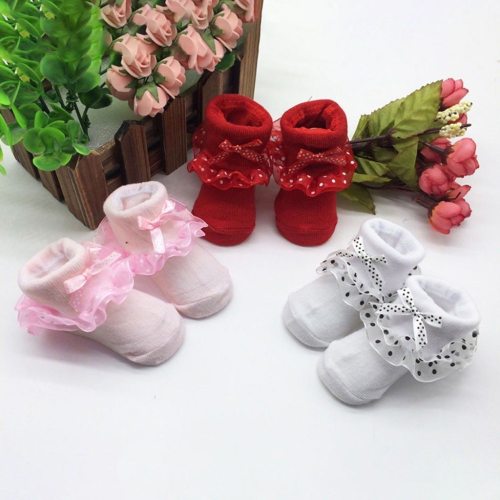 Lace Baby Girl Socks Baby Socks Bow Princess Socks Toddlers Combed Cotton Ankle Socks