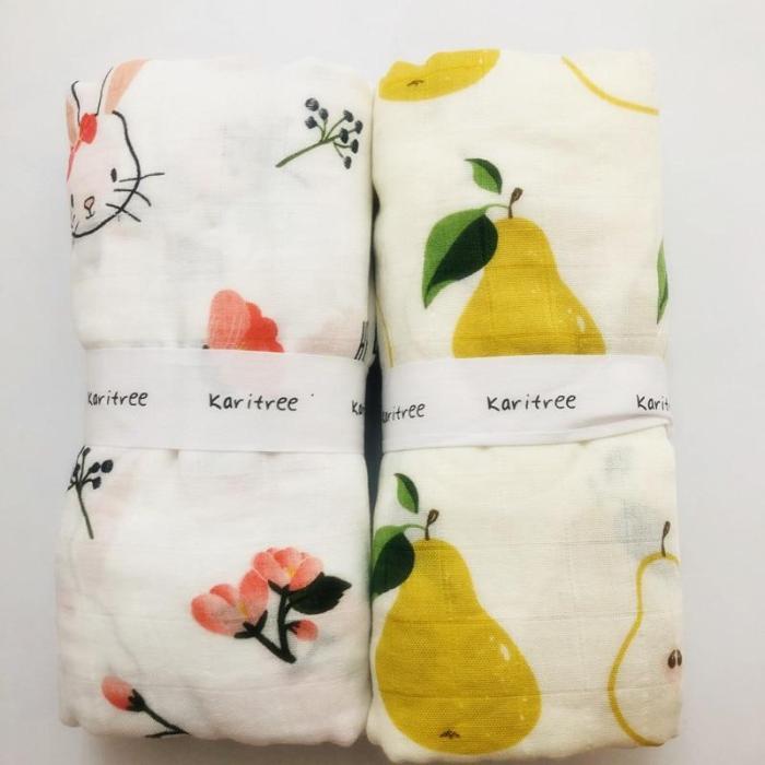 2 PCS/lot 70% bamboo+ 30% cotton baby Swaddle Wraps Cotton Baby  swaddle blankets Newborn big diaper  bamboo quilt