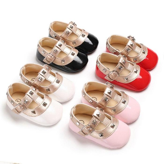 Newborn Baby Infant Princess Girl Bebe Soft Sole Non-slip Shoes Leather First Walker