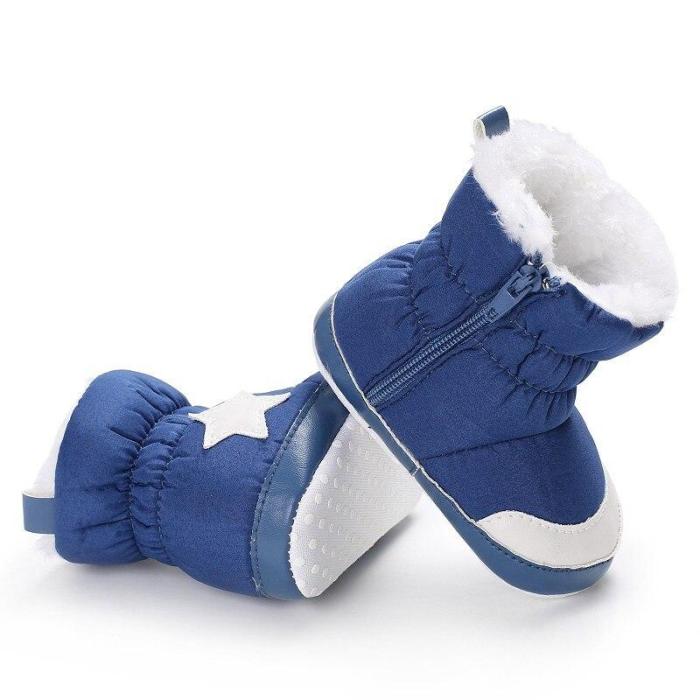 Winter Newborn Baby Boots Unisex Kids Shoes Crib Bebe Infant Toddler Five Star Pattern Snowfield Snow Boots Booty 0-18M