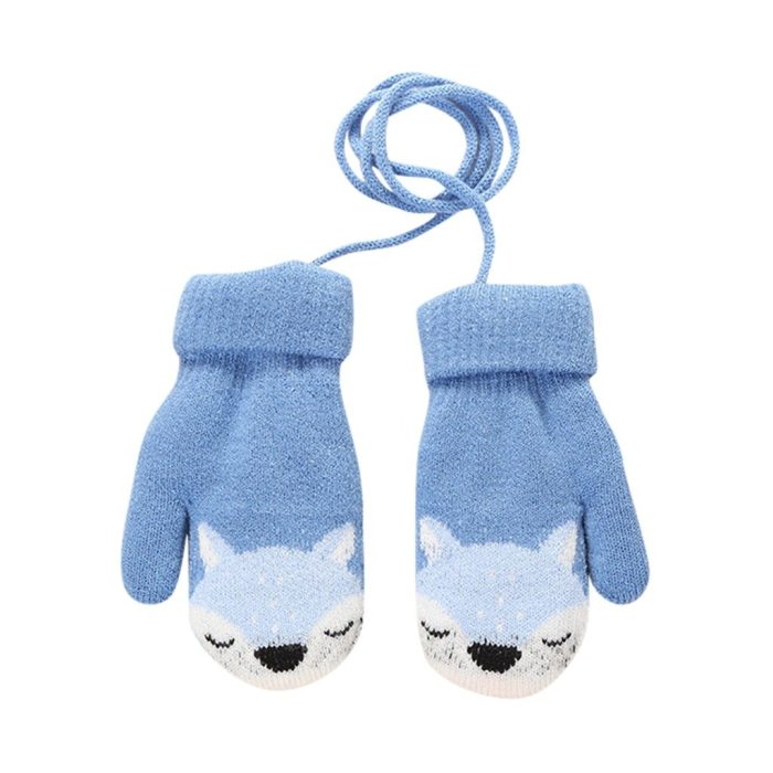Fashion kids gloves Children Kid Mittens Winter warm Knitted Rope Gloves Printed Full Finger Gloves