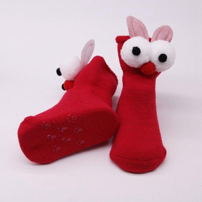 Warm Winter Fleece Baby Girls Socks Baby Socks Thickening Soft Cute Bunny