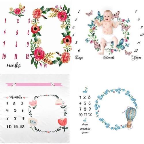 Newborn baby Monthly Growth Milestone photography Cloth Rug Background Blanket Commemorate props