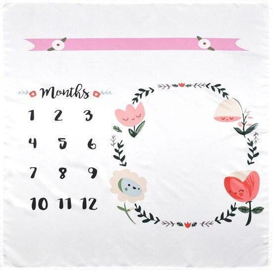 Floral Print Baby Milestone Blanket Photography Monthly Background Cloth DIY Infant Kids Photo Props