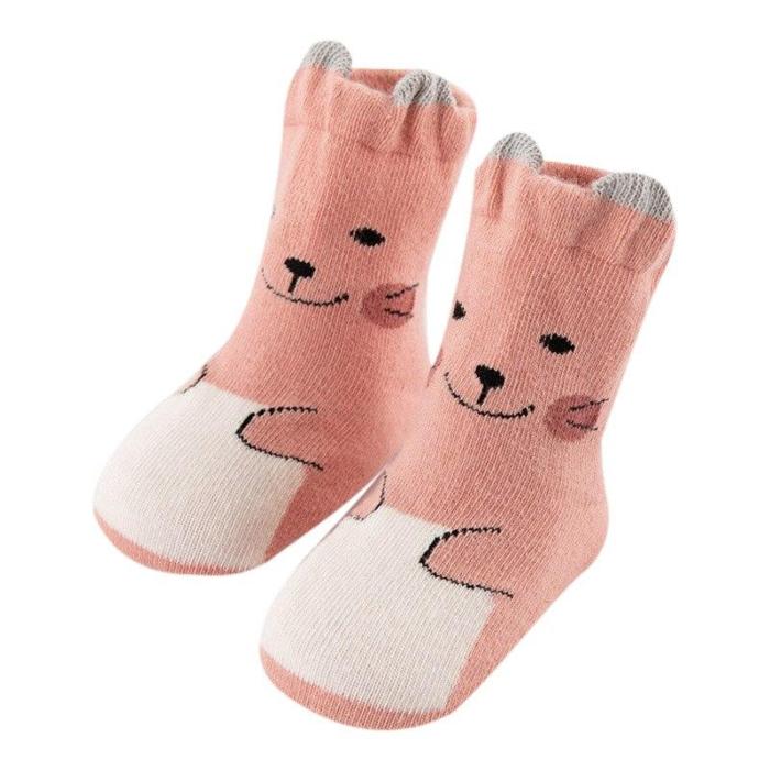 Newborn Baby Cartoon Print Sole Soft Sock Boys Girls Infant Toddler Anti-slip Floor Socks