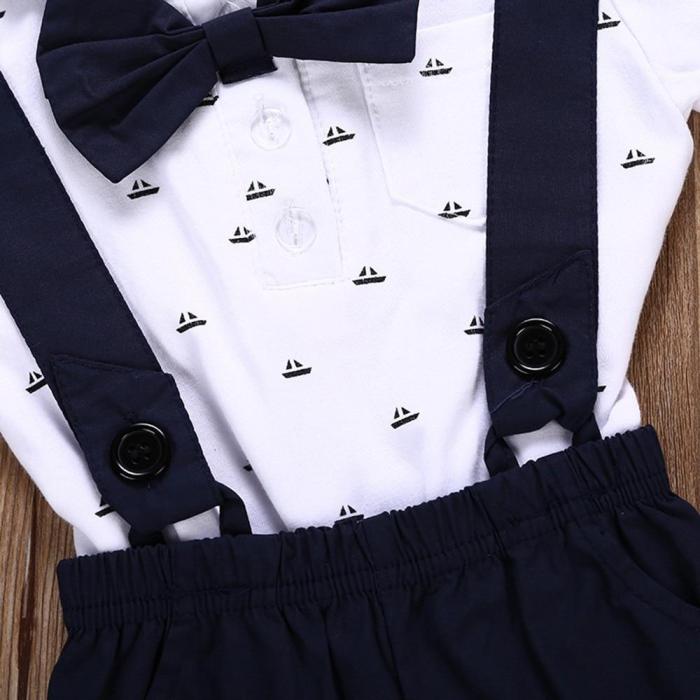 Boys Short Sleeve Romper + Toddler Pants Set Outfits 1PC romper + 1 short pants sets