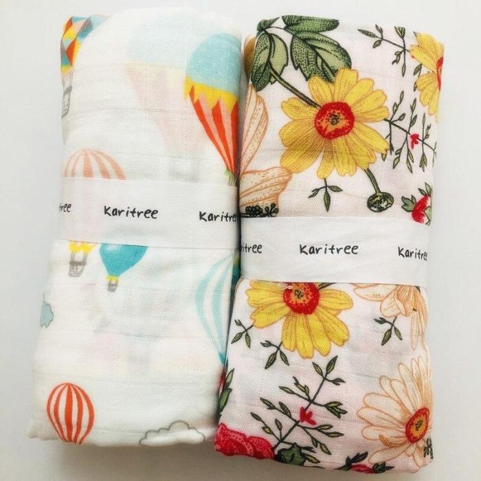 2 PCS/lot 70% bamboo+ 30% cotton baby Swaddle Wraps Cotton Baby  swaddle blankets Newborn big diaper  bamboo quilt