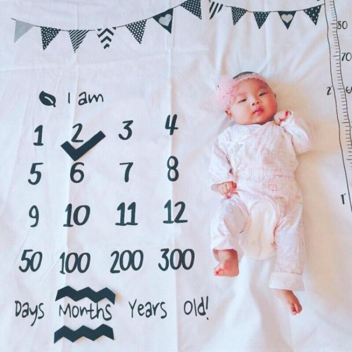 Floral Print Baby Milestone Blanket Photography Monthly Background Cloth DIY Infant Kids Photo Props