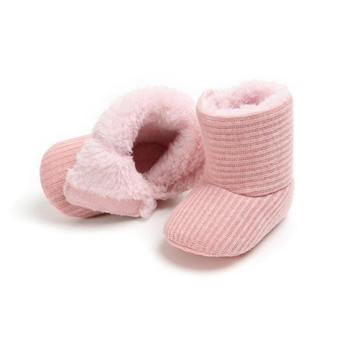 Baby Kid Boys Girls Knitted Fur Boots 5 Colors Toddlers Soft Sole Short Warm Soft Snow Boys Girls Boots Shoes 0-18 Months