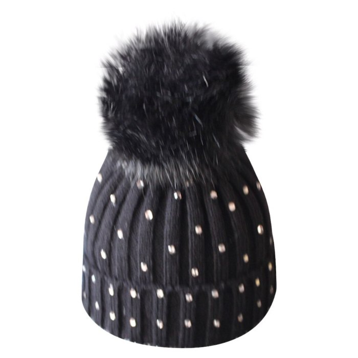 Autumn winter children hair ball single ball knit hat Baby Diamond Knitting Wool Hemming Hat