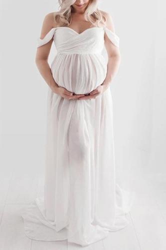 Women Off Shoulder Maternity Dresses For Photoshoot Gowns Sexy Dress