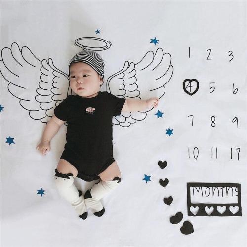 Newborn Baby Milestone Blanket Infant Angel Wings Background Cloth  Shooting Photography Props