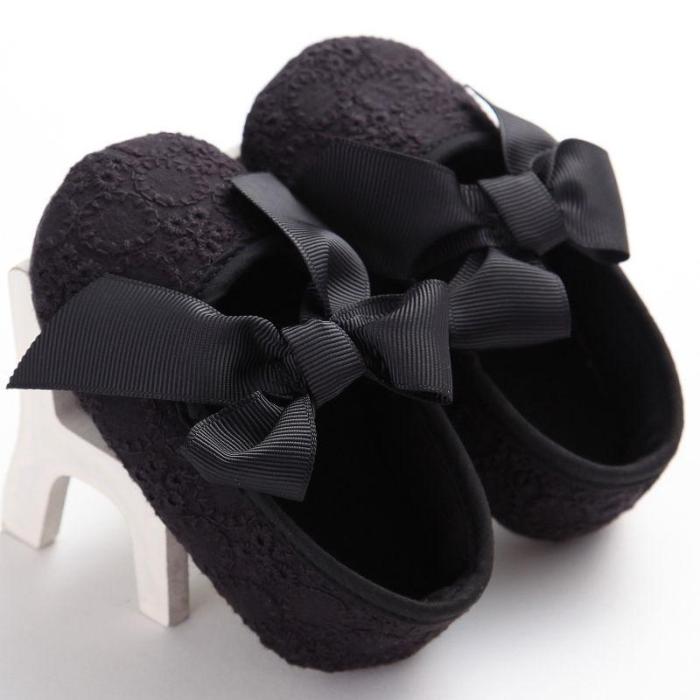 Cute Babys Newborn Toddler Infant Kids Lace Bowknot Anti-Slip Shoes Soft Bottom Shoes Princess Cribe Shoes