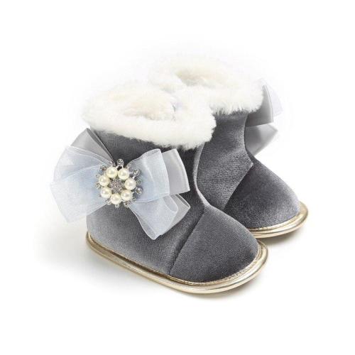 Winter Baby Snow Boots Kids Flock Soft Bottom With Cute Flower Moccasins Boots Newborn Baby Toddler Super Warm