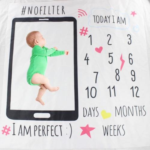 Newborn Baby Girls Boys Milestone Blanket Photography Photo Props Backdrop Cloth Mobile phone Pattern Toddler Memorial Day