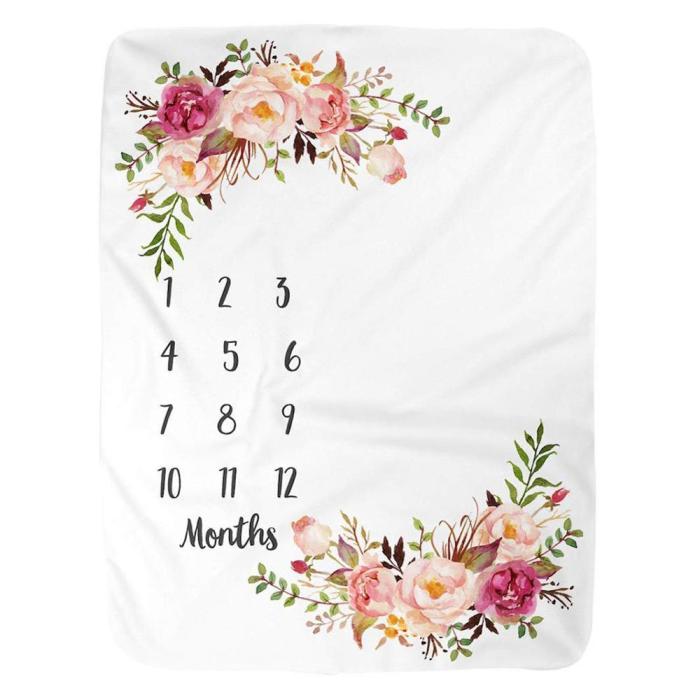 100x130cm Newborn Baby Milestone Blanket Photography Props Flannel Background Bedding Wrap Swaddle Towel