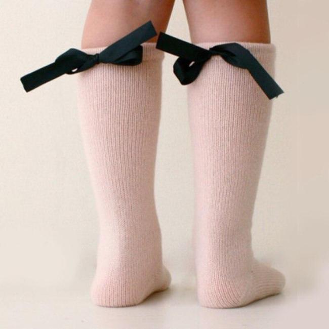 Baby Half Bow Socks Baby Knee Pads High Long Soft Cotton Baby Socks For Girls Winter Anti Slip Socks For Newborns