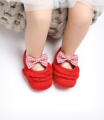 Newborn Kids Baby Girl Cute Princess Bowknot Cribe Shoes Soft Sole Casual Prewalker Shoes 0-18M