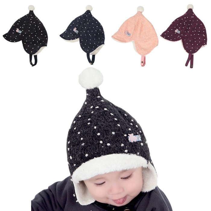Hat Toddler Kids Girl Boy Baby Infant Winter Warm Cute Hair Ball Hat