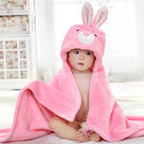 Rabbit Cartoon New Born Baby Towel Bath Soft Flannel Towel Bathrobe Wash Bath Towel kids Towels