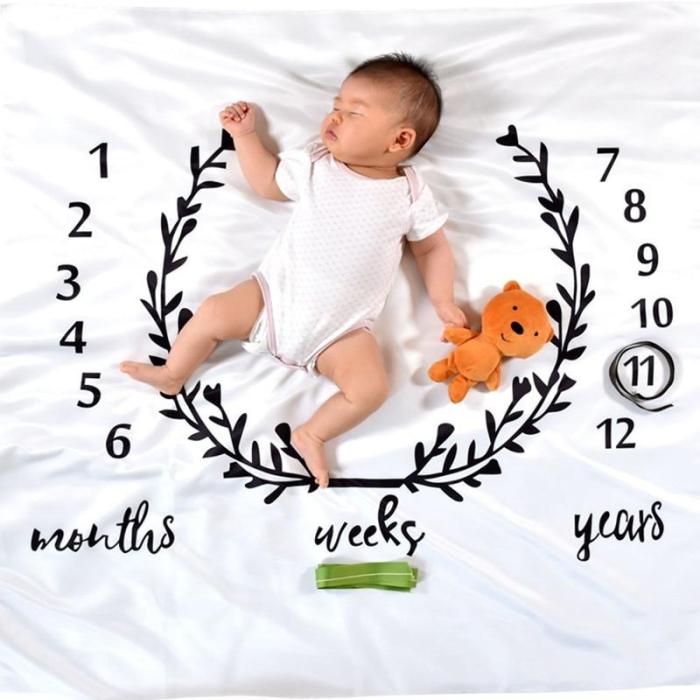 Garland Print Baby Milestone Blanket Photography Monthly Background Cloth Toddler Infant Kids Camera Photo Props