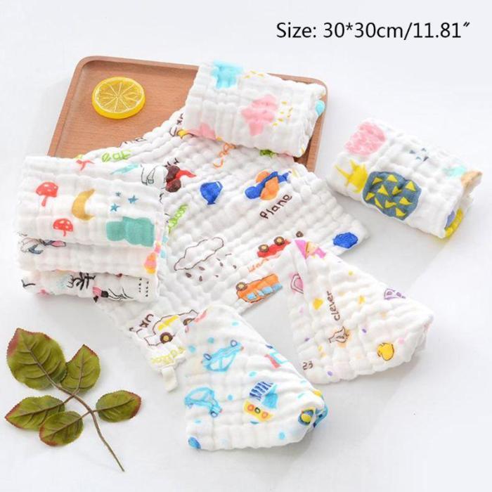 5 Pcs Baby Muslin Washcloth Cotton Infant Face Towel Newborn Handkerchief