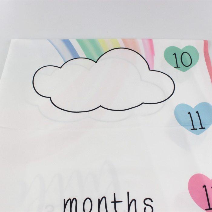 100x100cm Baby Milestone Blanket Photography Prop Rainbow Monthly Backdrop Cloth Calendar Infant Bebe Boy Girl Photo Accessories